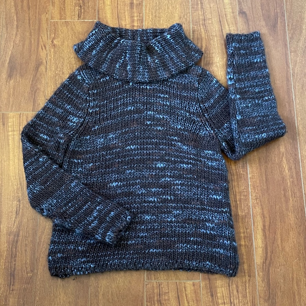 GARNET HILL Womens Wool Acrylic Blend Cowl Neck Sweater Medium